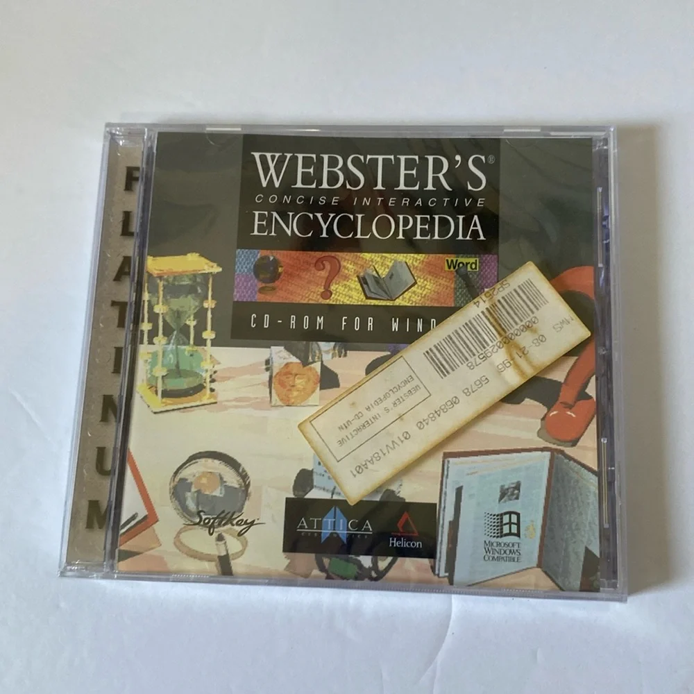 Vintage SEALED Websters Concise Interactive Encyclopedia CD for Windows